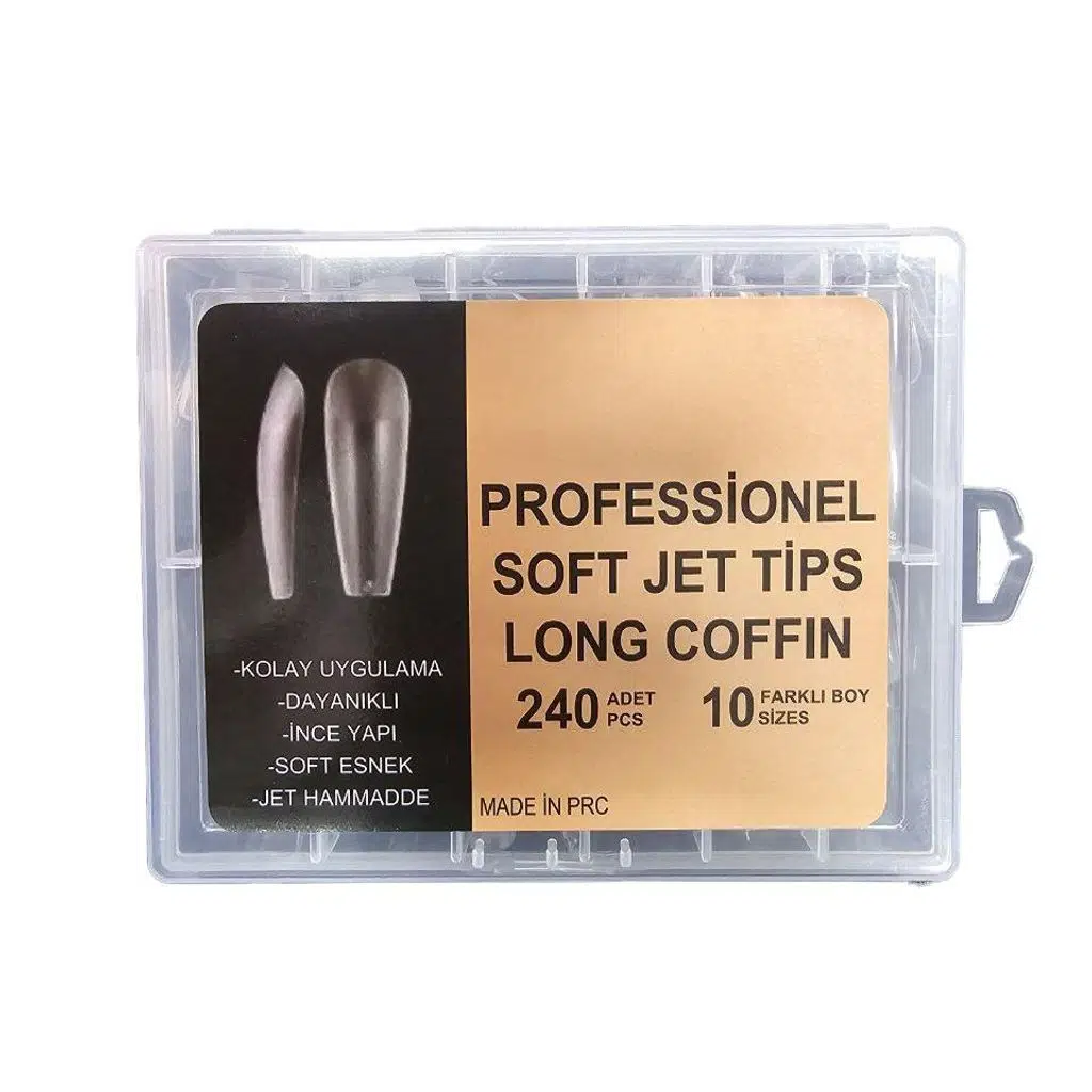 Yeni Nesil Protez Tırnak Jel Tips Soft Gel Tips Long Coffin 240 adet