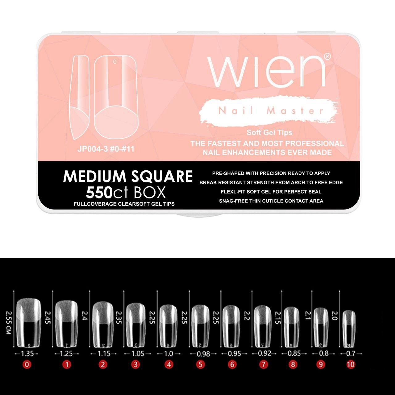 Yeni Nesil Protez Tırnak Jel Tips Soft Gel Tips Medium Square 550 adet