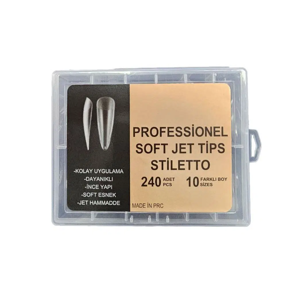 Yeni Nesil Protez Tırnak Jel Tips Soft Gel Tips Stiletto 240 adet