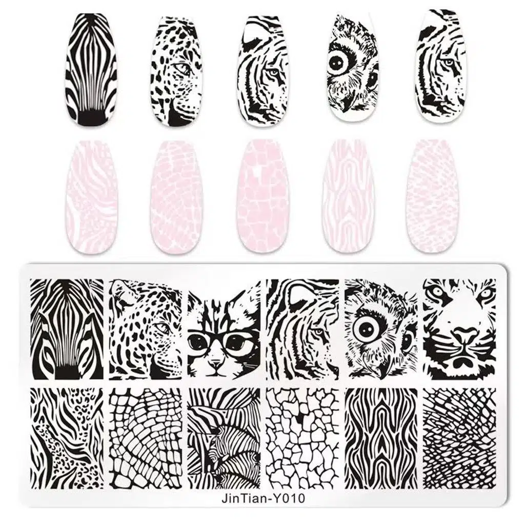 Zebra Leopar Kaplan Baykuş Dizayn Nail Art Stamping Baskı Plakası JT-Y010